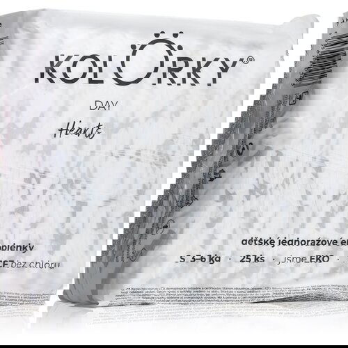 Kolorky Day Hearts ekološke plenice za enkratno uporabo velikost S 3-6 Kg 25 kos Cene