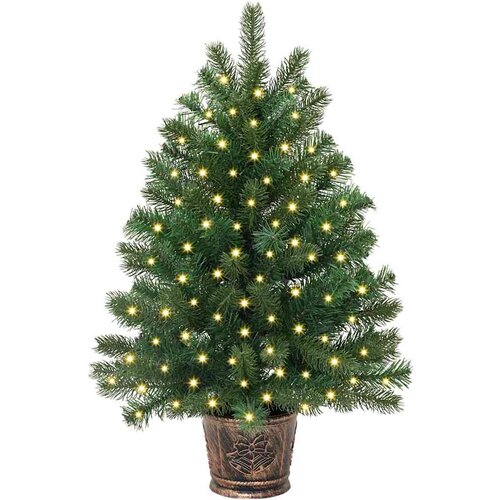  Umjetno božićno drvce s 150 LED svjetlima Zelena 75 cm PE i PVC Slike