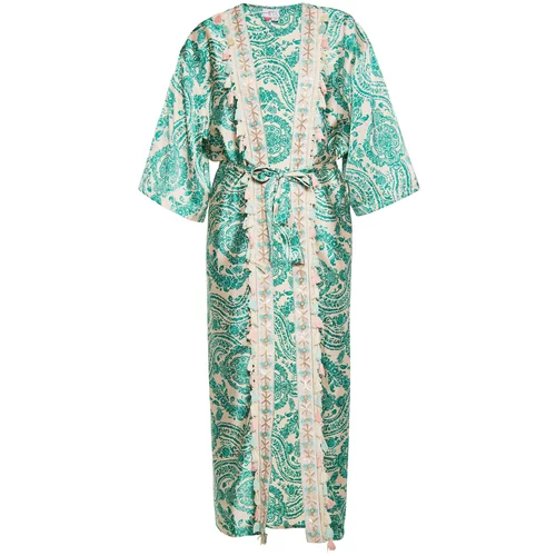 IZIA Kimono bež / tirkiz / zelena