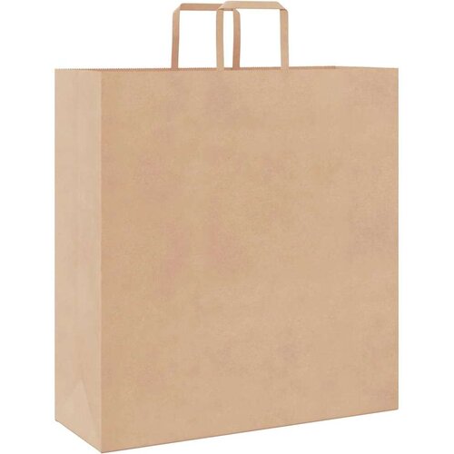 VidaXL Papirnate vrečke 250 kosov z ročaji rjave barve 45x17x48 cm Slike