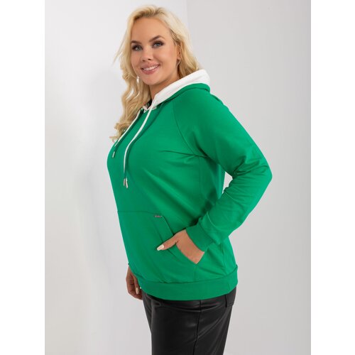 Fashion Hunters Green Basic Oversized Women's Sweatshirt Slike