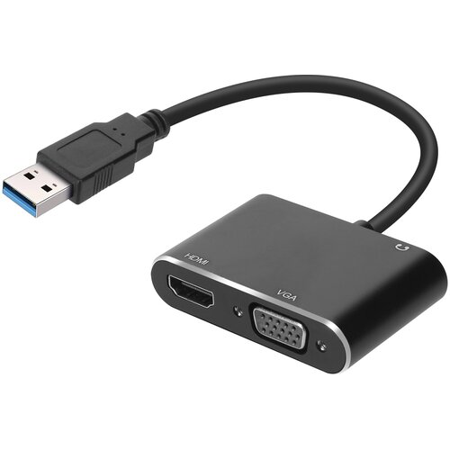 AVIZAR 3 v 1 USB v HDMI / VGA / 3,5 mm prikljucek avdio vhodni adapter - crn, (21261848) Slike