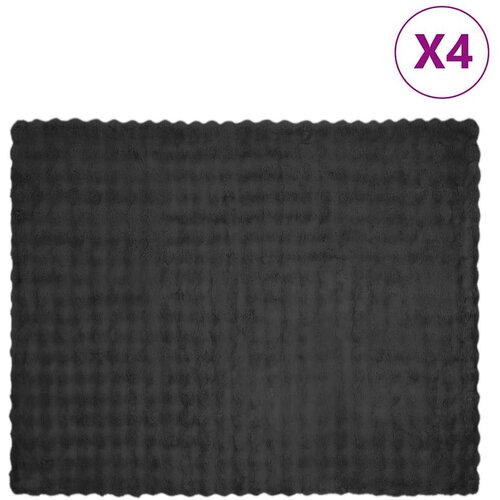 vidaXL Dežnik iz umetnega zajčjega krzna 4 pcs Temno siva 130 x 150 cm Cene