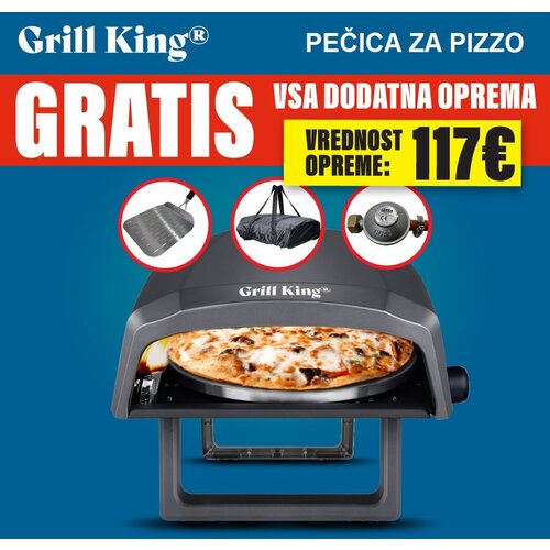 Grill King 12 plinska rotacijska pizza pečica + bogata oprema v setu Cene