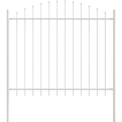 vidaXL Lesena ograja s hoop vrhom, bela, 1,7 x 1,25 m, jeklo, (22015214) Cene