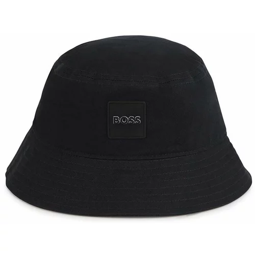 Boss Otroški bombažni klobuk črna barva
