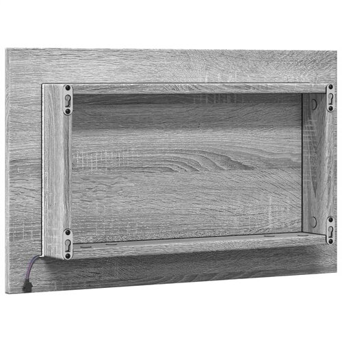 LED kupaonsko ogledalo boja sivog hrasta 60x8,5x38 cm drveno Slike