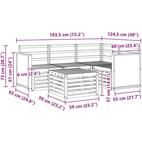  Set vanjskih sofa 5 kom. Prirodna Poliester Slike