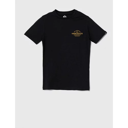Quiksilver Otroška bombažna kratka majica TRADESMITHYTH črna barva