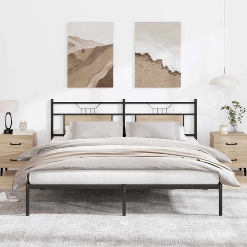 vidaXL Posteljni okvir brez vzmetnice hrast 160x200 cm inženirski les Cene