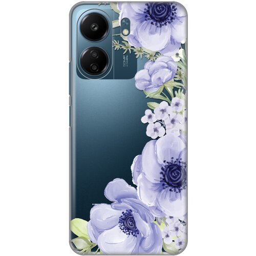 torbica silikonska print skin za xiaomi redmi 13C blue roses Slike