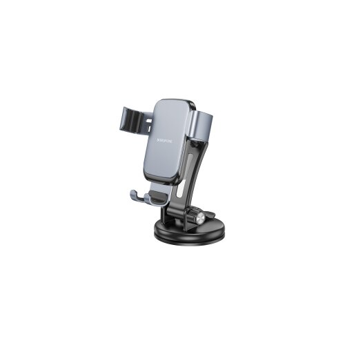 Univerzalni auto držač nosač za mobitel BOROFONE BH95 Warrior gravity car center console black metal gray Slike