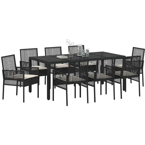  Vrtni set za objed 9 pcs Crna poliratan Slike