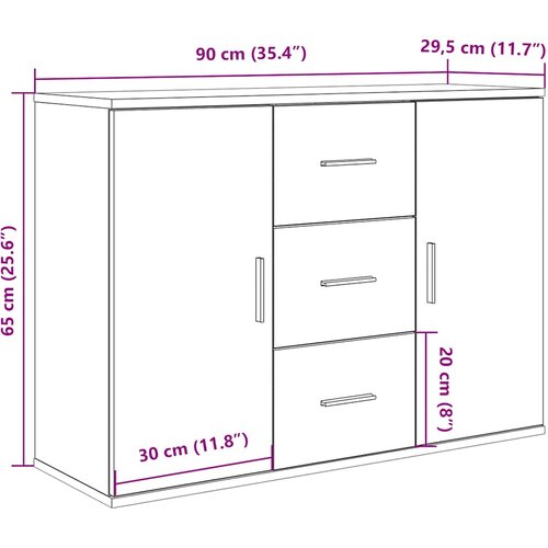  Komoda boja staro drvo 90x29,5x65 cm od konstruiranog drva Slike