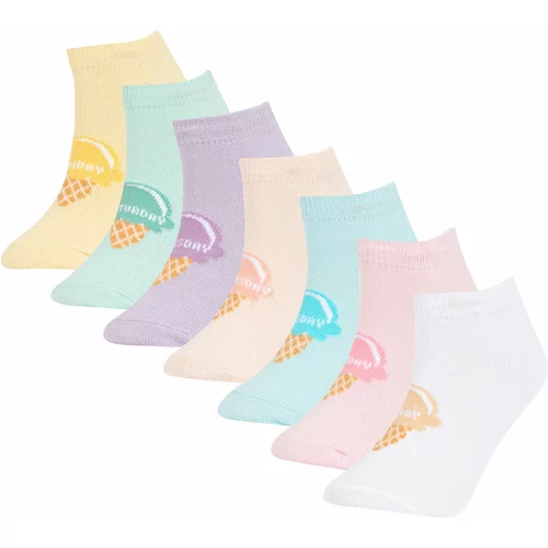 Defacto Girls' Cotton 7-Pack Short Socks