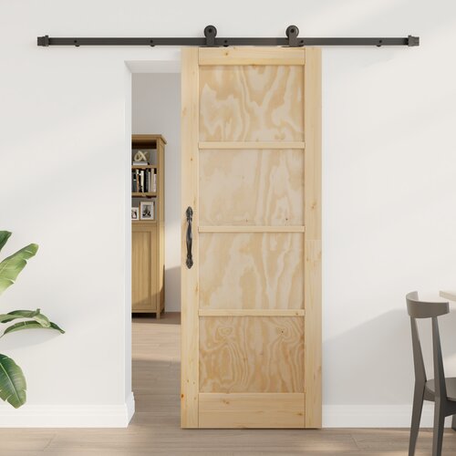 vidaXL Drsna vrata s kompletom za opremo 73.5 x 198.5 cm iz trde borovine, Notranja vrata 'ORKDAL'73.5 x 198.5 x 4 cm iz trde borovine Cene