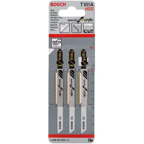 Bosch list ubodne testere T 101 A Special for Acrylic - pakovanje 3 komada - 2608631670 Cene