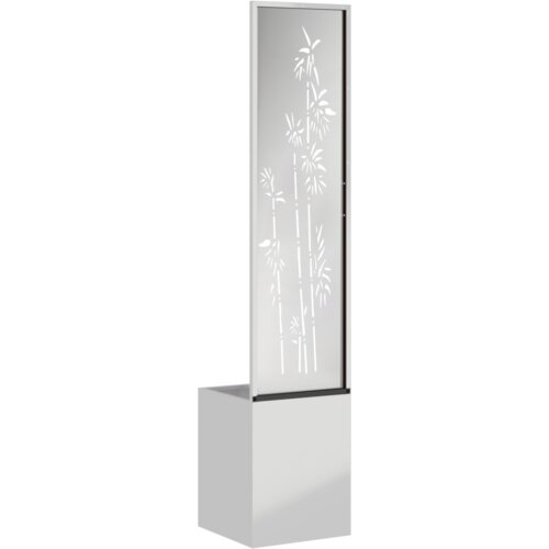 vidaXL Vrtno korito z dekorativno ploščo srebrna 32 x 140 cm Cene