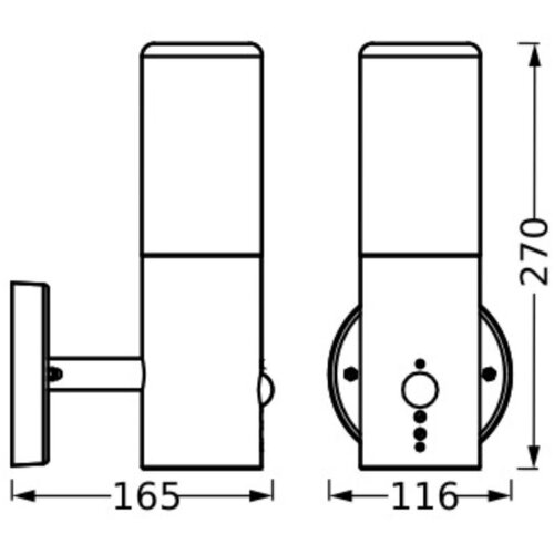 Ledvance Spolja&amp;scaron;nja zidna svetiljka sa senzorom FIGO CYLINDER 1xE27/20W/230V Slike