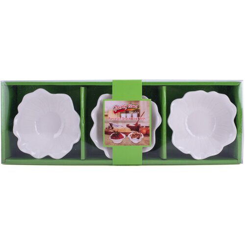 Diker HOME Set porcelanskih činija, 9x9cm, 3 komada, Beli Cene
