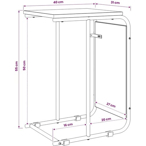  Bocni stol Crni hrast 40 x 31 x 55 cm Konstruirano drvo - Crni hrast Slike