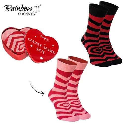 Kesi PAIR BOX 2 pairs Box Heart Rainbow Socks