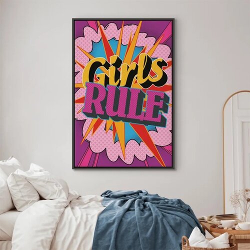  Slika - Energy of Colors (1-part) - English Text on Colorful Background 80x120 U crnom drvenom okviru Slike