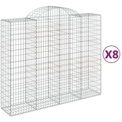  Lučne gabionske ko&amp;scaron;are 8 kom 200x50x160/180cm pocinčano željezo Slike