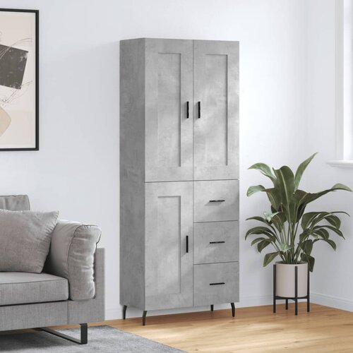 vidaXL Visoka komoda siva betona 69 5x34x180 cm od konstruiranog drva Cijene