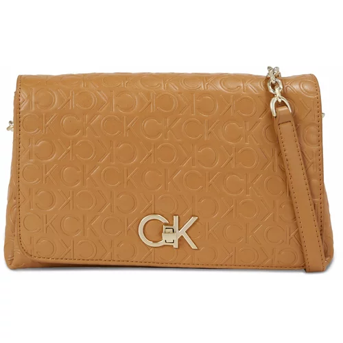Calvin Klein Ročna torba Re-Lock Shoulder Bag Md - Emb K60K611061 Brown Sugar GA5