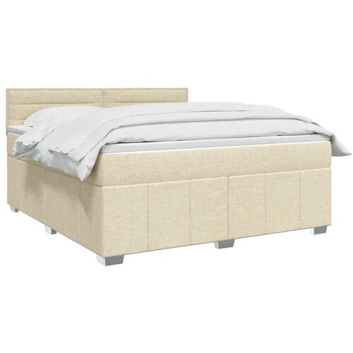  Boxspring krevet s madracem Krem 160 x 200 cm Tkanina - Krem 160 x 200 cm Dizajn linija Slike