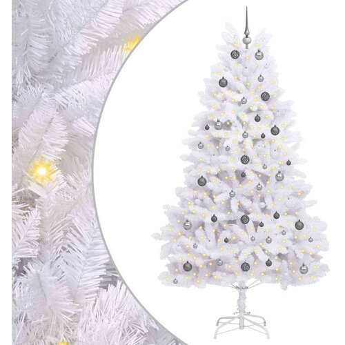  Umjetno božićno drvce Bijelo 120 x 120 x 240 cm PVC i metal Slike