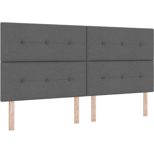  LED okvir za krevet s madracem Tamnosiva 200 x 200 cm Tkanina Slike