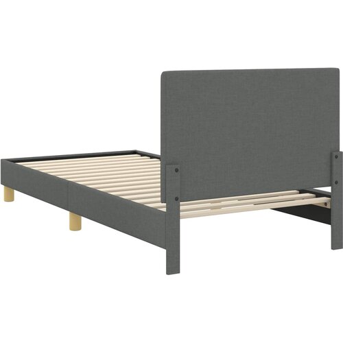  Krevet za djecu s uzglavljem Tamno siva 80 x 200 cm tkanina Slike
