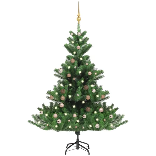 In umjetno božićno drvce kavkaska jela LED i kuglice zeleno 180 cm