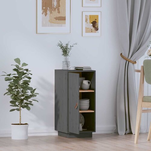  Komoda siva 34 x 40 x 75 cm od masivne borovine Slike