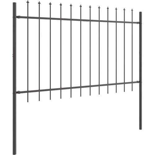  Vrtna Ograda 7 pcs Siva 11,9 x 0,8 m Čelik s prahom Slike