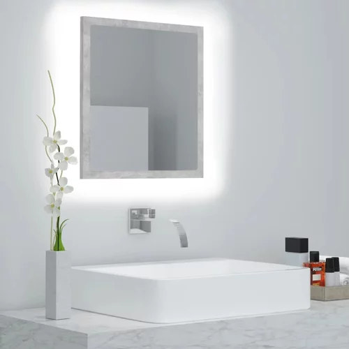 vidaXL LED kopalniško ogledalo betonsko sivo 40x8,5x37 cm iverna pl.