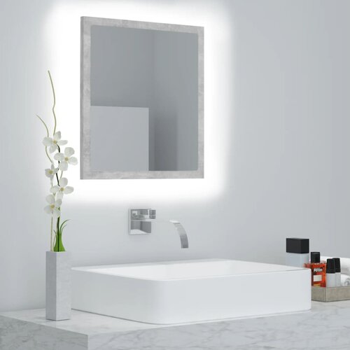 vidaXL lED kupaonsko ogledalo siva boja betona 40 x 8,5 x 37 cm drveno Cene