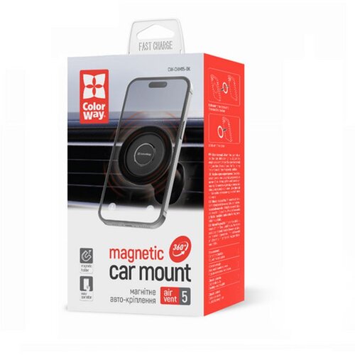 COLORWAY Magnetni držač za automobil za telefon Air Vent-5 (360&deg; rotacija) Crni Cijene
