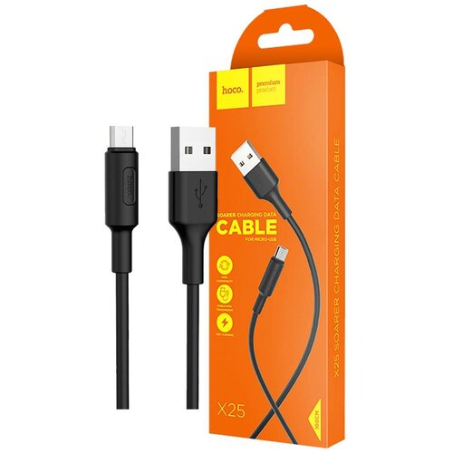Hoco USB kabl za smartphone, micro USB kabl, 1 met., 2 A, crna - X25 Soarer Micro USB, Crni Slike