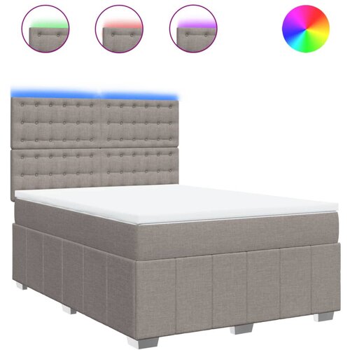 vidaXL Box spring postelja z vzmetnico taupe 160x200 cm blago, (21307363) Cene