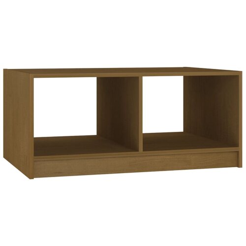 Maison Chic Klubska mizica - kavna mizica - Nizka mizica medeno rjava 75x50x33,5 cm trdna borovina, (21754920) Slike