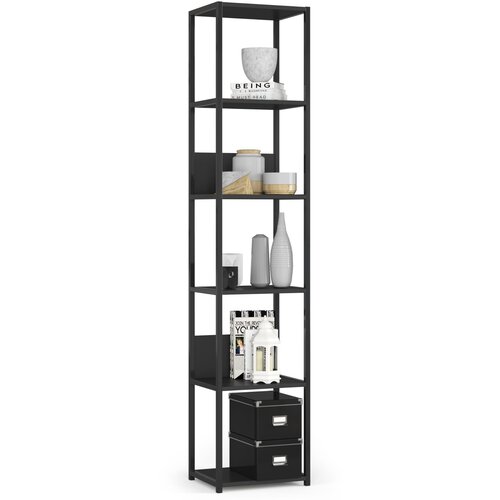 AKORD Metalna loft polica 40 cm - črna-črna - 6 polic, (21714191) Slike