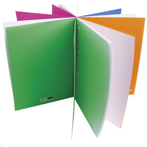 Blok kolegij a4 tp črtan 100l s perforacijo pp platnice neon 4v1 ELISA Cene