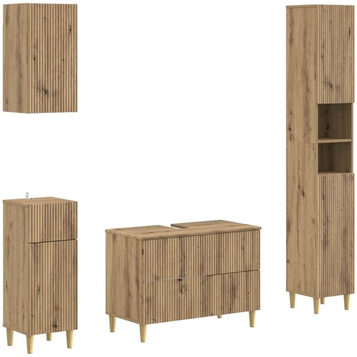  Set kupaonskih ormara od 4 dijela ARNHEM Hrast artisan Cene