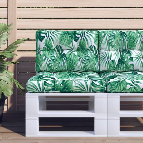 vidaXL Jastuk za palete s uzorkom lišća 60 x 40 x 12 cm od tkanine Cijene