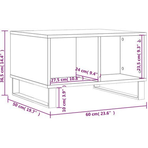  Stolić za kavu boja hrasta 60 x 50 x 36,5 cm konstruirano drvo Slike