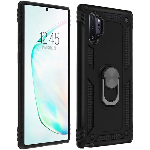 AVIZAR etui odporen proti udarcem s kovinskim držalom za obrocke - crn str. samsung galaxy note 10 plus, (20599629) Cene