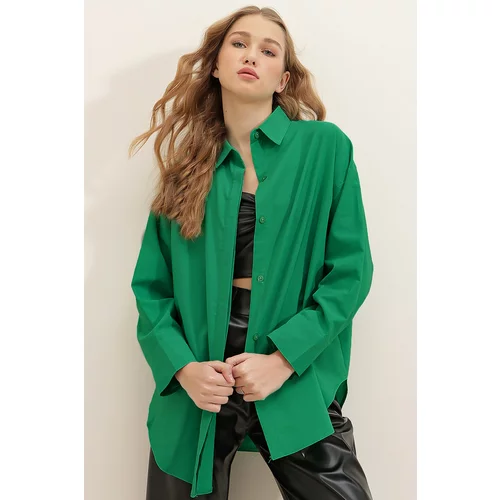 Trend Alaçatı Stili Shirt - Green - Relaxed fit